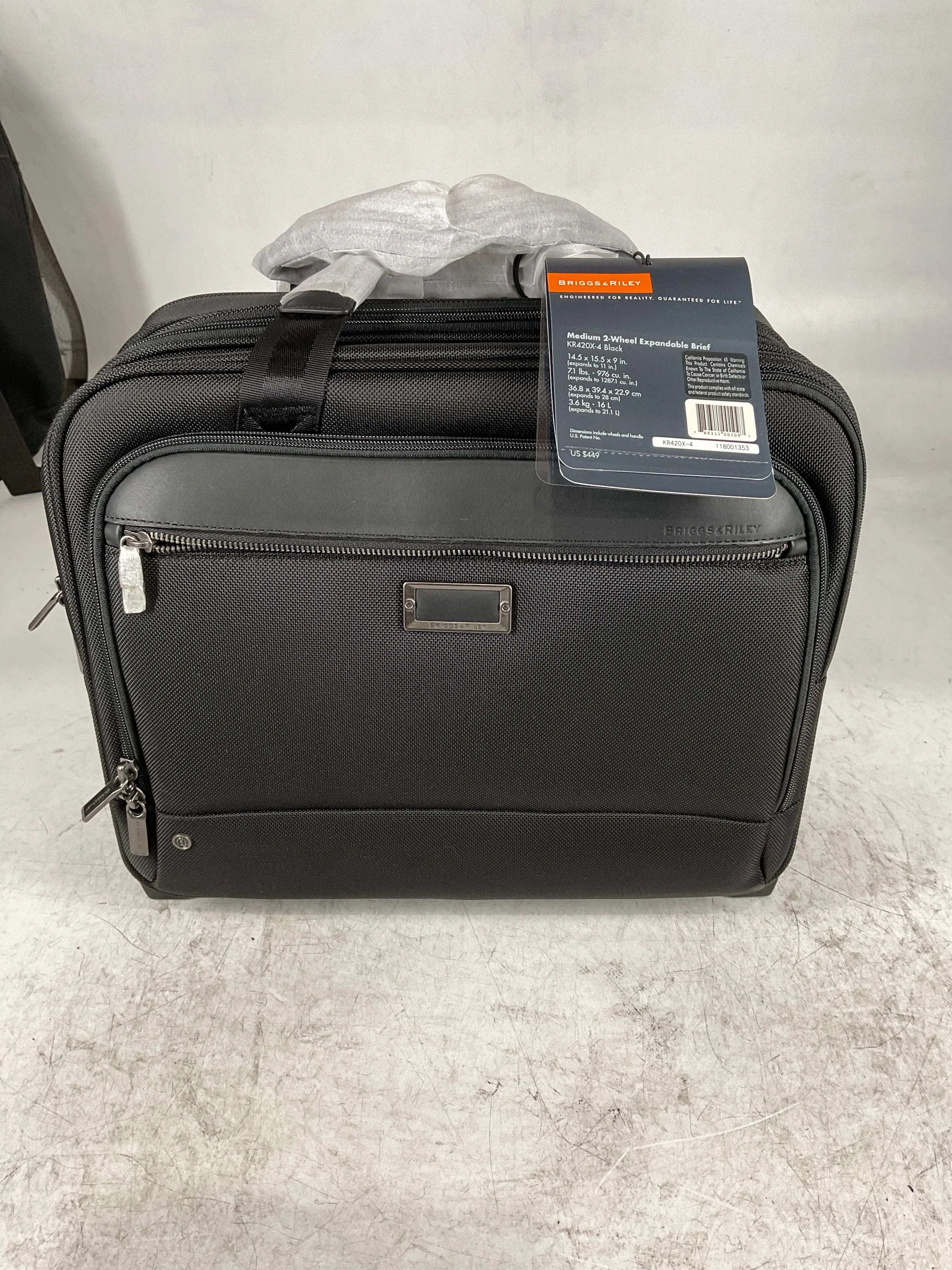 Briggs & Riley @work Medium 2-Wheel Expandable Brief Black Medium U1