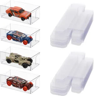 BTSKY 60 PCS 1/64 Scale Model Display Case Protector Packs Compatible With Hot Wheels Matchbox Collectors - Transparent Toy Car Boxes Square Clear PVC Plastic Diecast Display Case