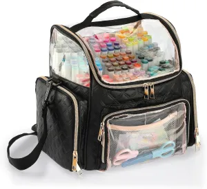 BTSKY Multifunctional Handy Organizer Case Carrying Art Supplies Storage Bag Suit for Markers, Crayons, Water Color Pens, Black, USTRAM-54759