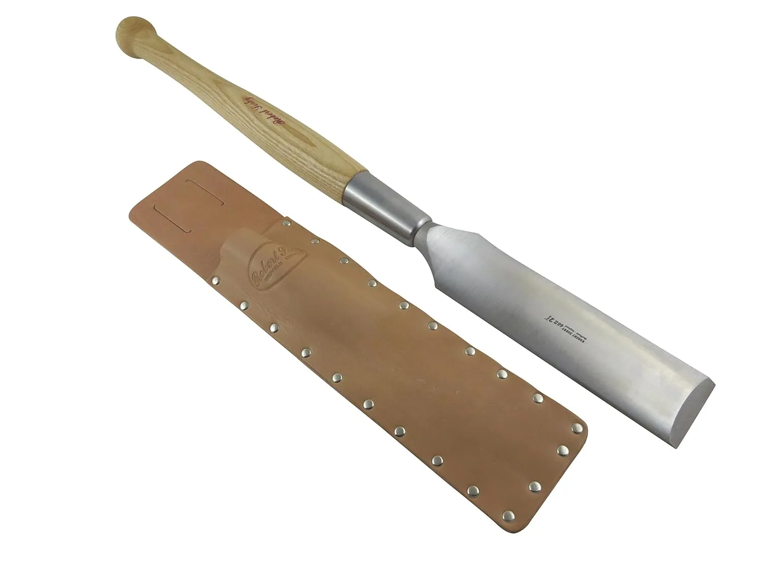 Bundle Robert Sorby 289/289H60 2-3/8 Inch Massive Timber Framing Chisel/Slick and Leather Holster, 28 Inches Overall Length