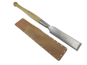 Bundle Robert Sorby 289/289H60 2-3/8 Inch Massive Timber Framing Chisel/Slick and Leather Holster, 28 Inches Overall Length
