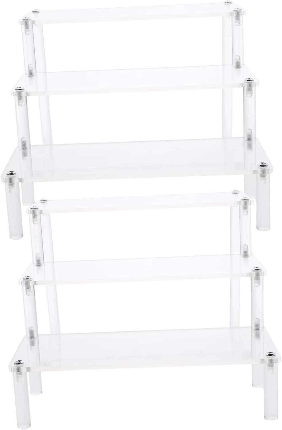 Cabilock 2pcs Clear Acrylic Display Stand Tiered Perfume Organizer Rack Transparent Display Shelf for Watches Skincare and Cosmetics Easy to Use for Home Retail Showcases
