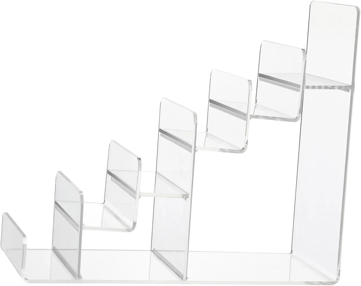 Cabilock 6-Tier Clear Display Risers Stand, Large Perfume Organizer,Acrylic Display Shelf,Clear Wallet Display Stand Purse Handbag Organizer,Jewelry Display Riser, Plastic Purse Organizer For Figures