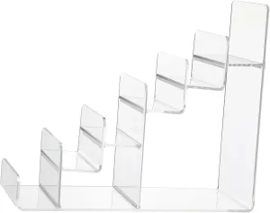 Cabilock 6-Tier Clear Display Risers Stand, Large Perfume Organizer,Acrylic Display Shelf,Clear Wallet Display Stand Purse Handbag Organizer,Jewelry Display Riser, Plastic Purse Organizer For Figures