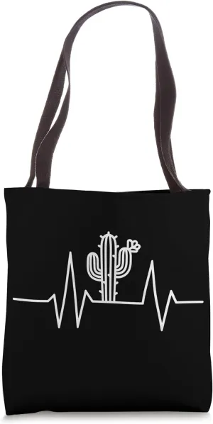 Cactus Heartbeat EKG Pulse Lover Desert Plants Cacti Tote Bag