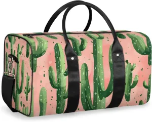 Cactus Travel Duffle Bag for Women Men Gym Duffel Foldable Bag Waterproof Weekender Tropical Desert Southwest Plant Duffle Tote