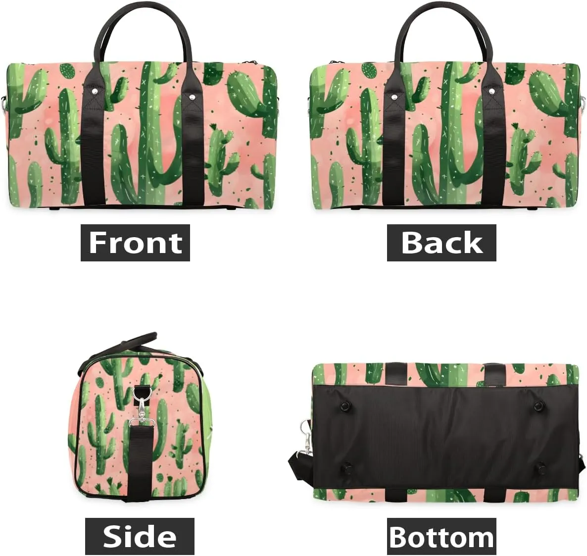 Cactus Travel Duffle Bag for Women Men Gym Duffel Foldable Bag Waterproof Weekender Tropical Desert Southwest Plant Duffle Tote