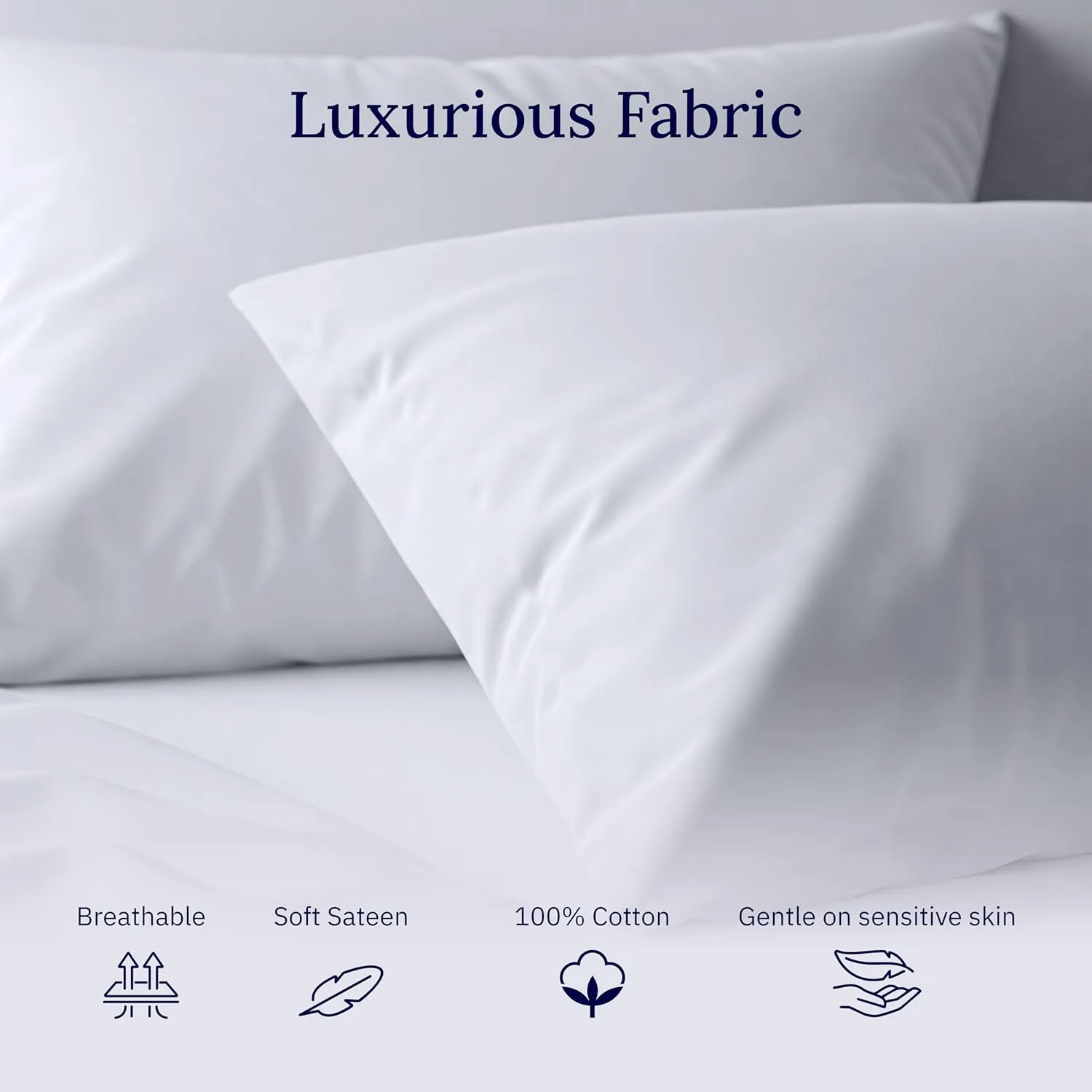 CALIFORNIA DESIGN DEN Luxuriously Soft Hotel Quality 600 Thread Count, 100% Cotton Set of 2 Cases, Crisp & Cool White Standard Pillow Cases Fits Standard & Queen Pillows (Bright White)