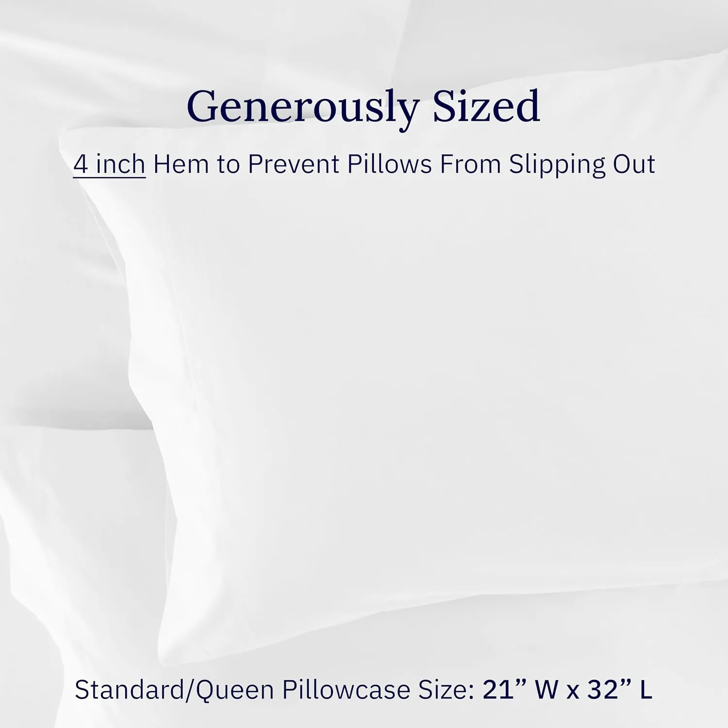 CALIFORNIA DESIGN DEN Luxuriously Soft Hotel Quality 600 Thread Count, 100% Cotton Set of 2 Cases, Crisp & Cool White Standard Pillow Cases Fits Standard & Queen Pillows (Bright White)