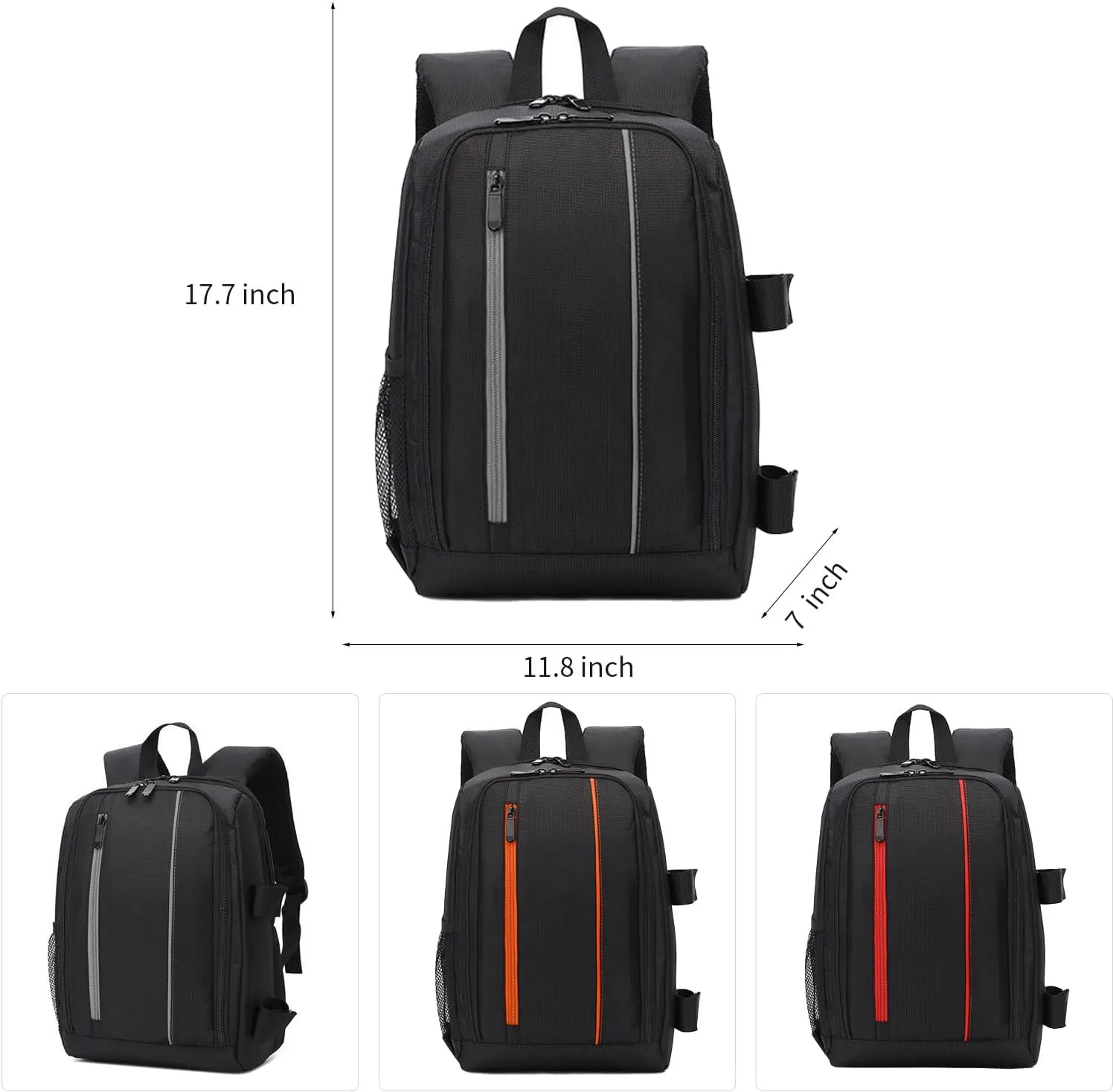 Camera Backpack for DSLR/SLR & Mirrorless Cameras – Waterproof & Anti-Theft Photography Bag with 15.6" Laptop Compartment, 9 Customizable Pockets (Black Gray, 17.7x11.8x7in)
