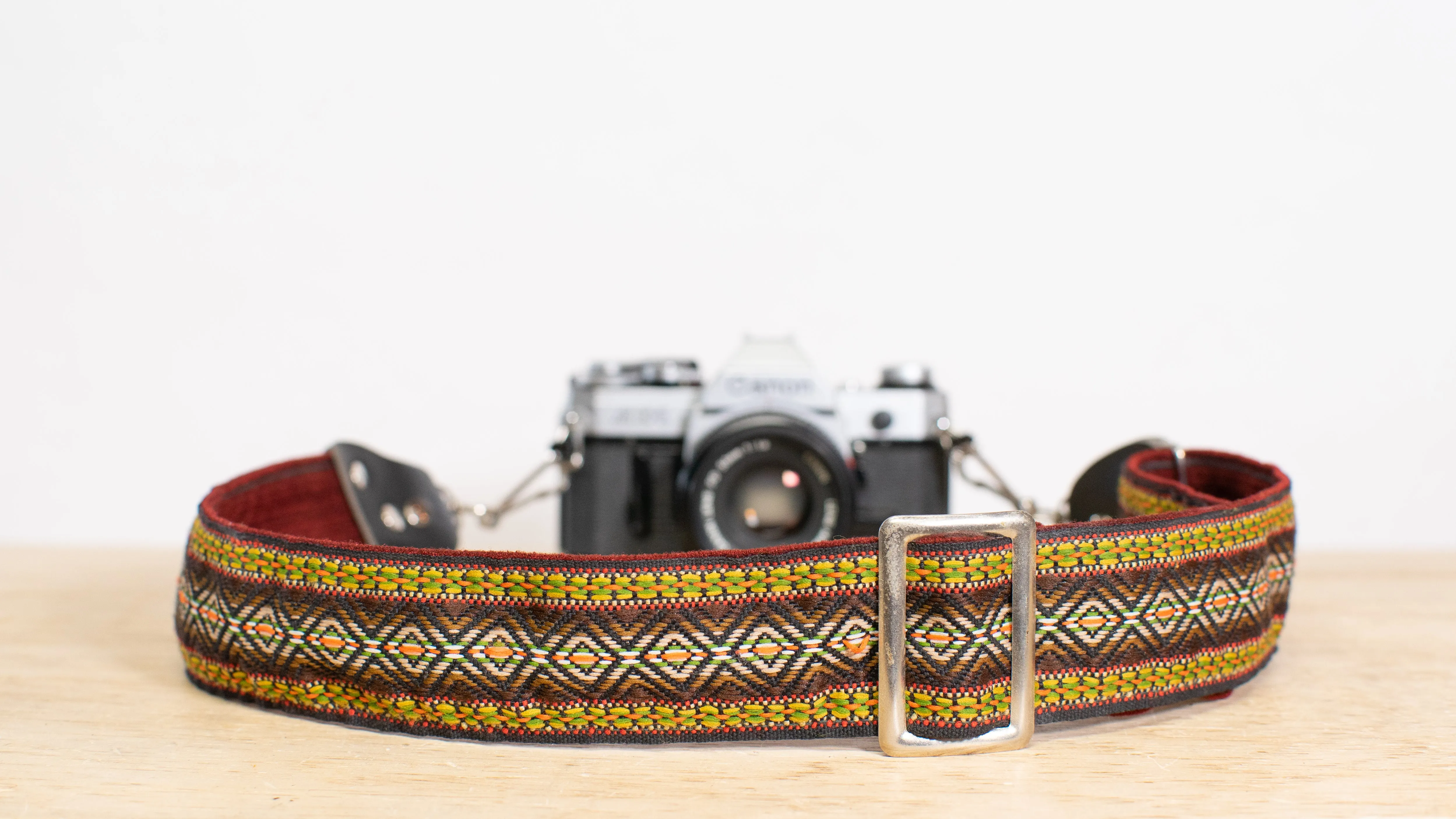 Camera Strap - Orange, Green, and Brown
