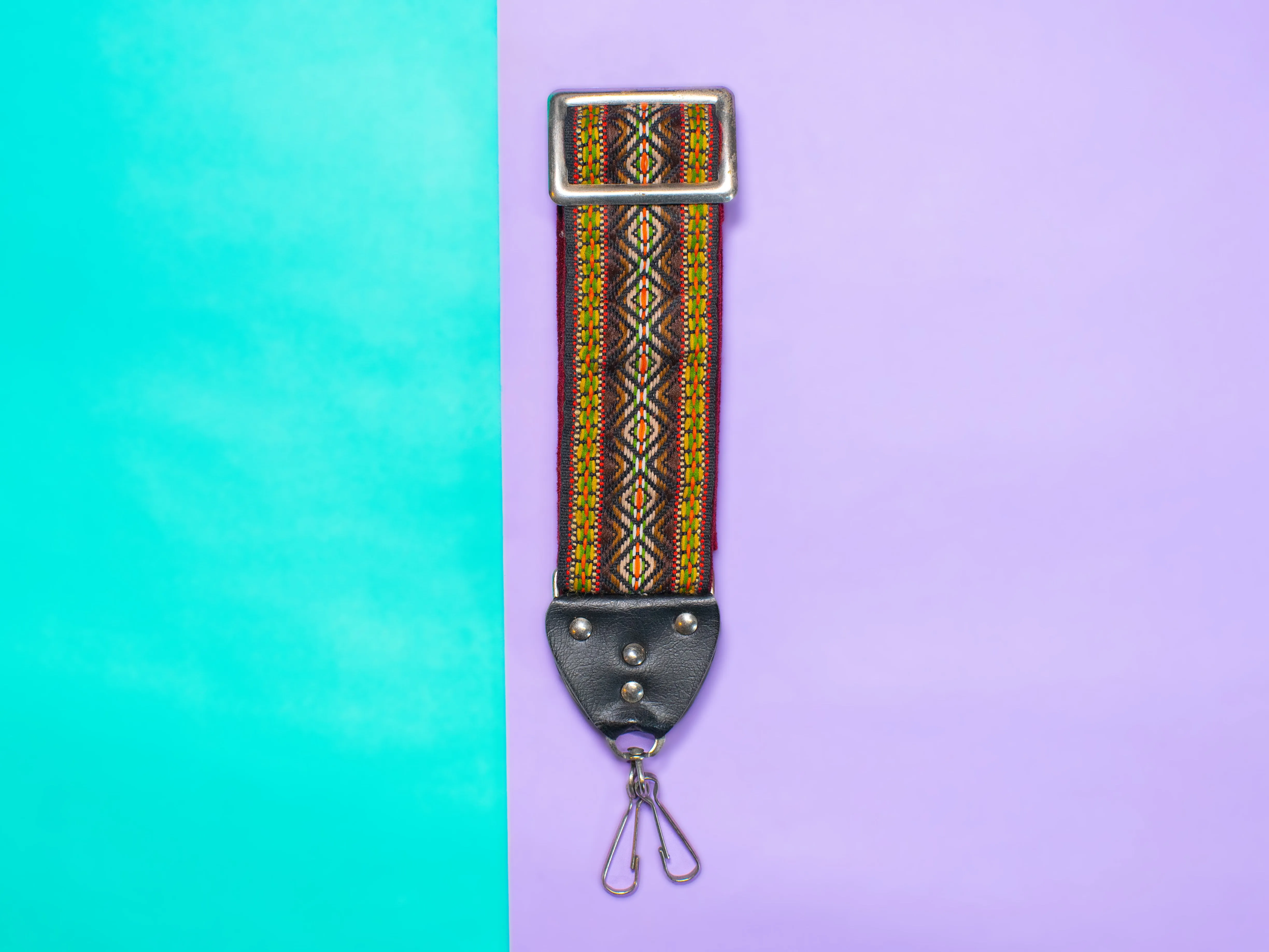 Camera Strap - Orange, Green, and Brown
