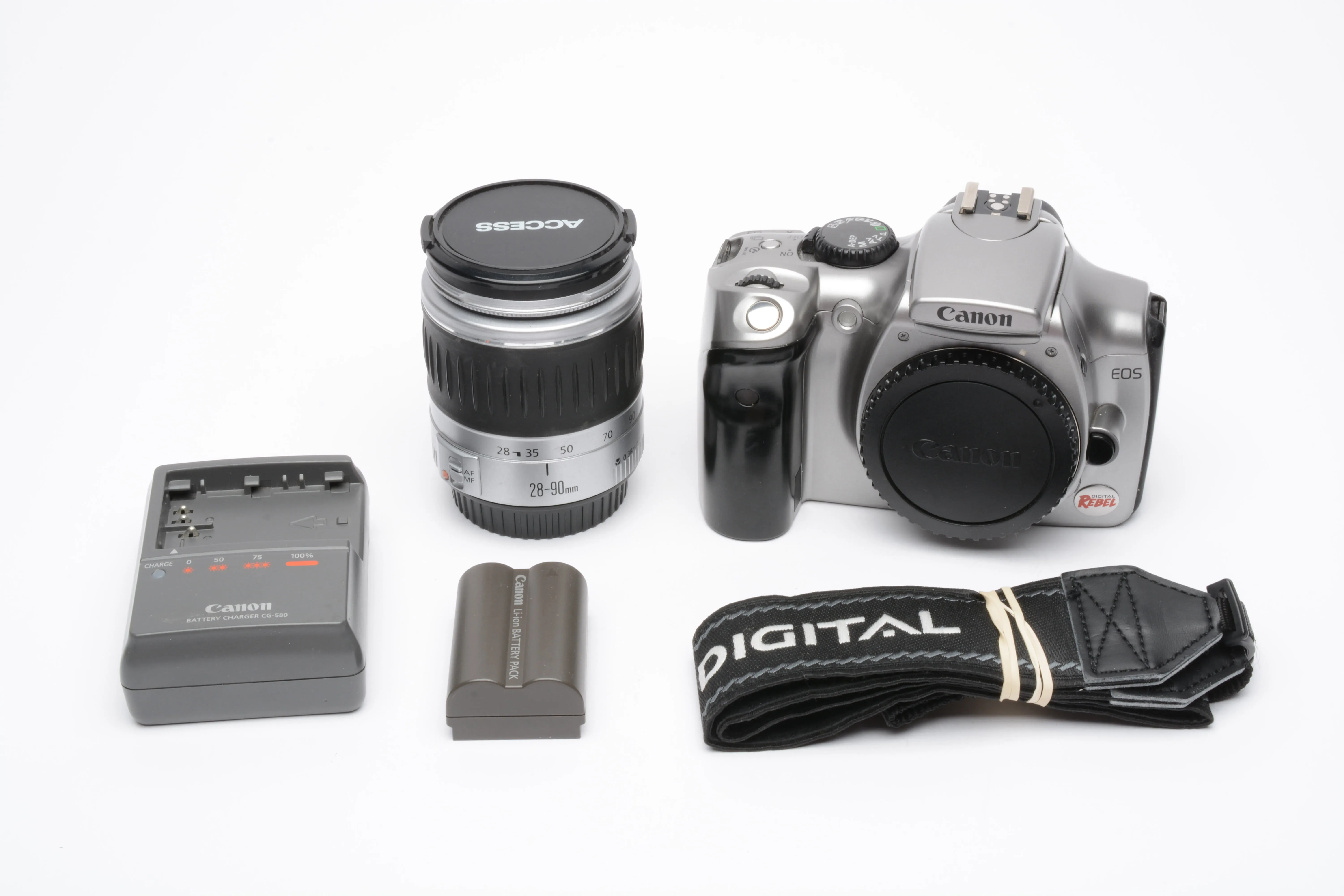 Canon EOS Digital Rebel 6.3MP DSLR w/28-90mm, Batt Charger UV, Tested