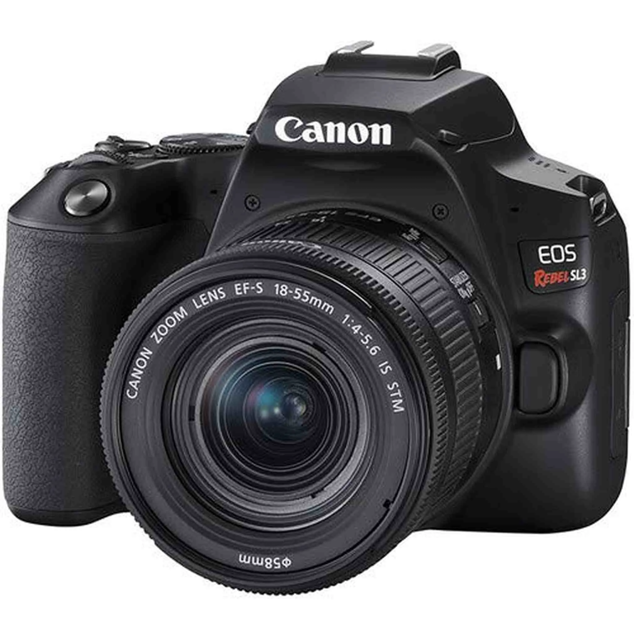 Canon EOS Rebel SL3 DSLR Camera with 18-55mm Lens (Black) Bundle with 2x32GB Memory Card   Battery for CanonLPE17   LCD