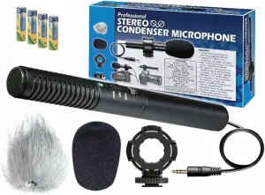 Canon G2000 Camcorder External Microphone Vidpro XM-CS Condenser Stereo XY Microphone Kit for DSLR’s, Video camcorders and Audio recorders - with a Pack of 4 AA NiMH Rechargable Batteries - 2800mAh