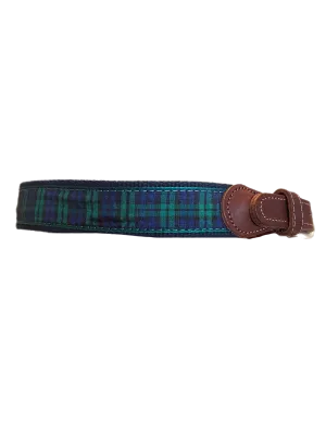 Canvas Belt- Green Plaid