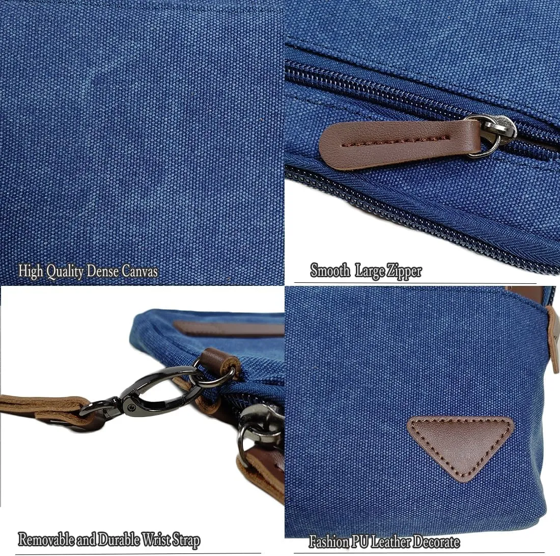 Canvas Smartphone Wristlets Bag Clutch Bag Wallet Purse Zipper Pouch Handbag