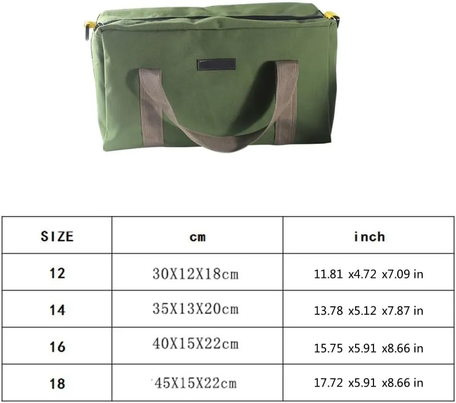 Canvas Tool Bag Wide Mouth Tool Bag Heavy Duty Large Capacity Handbag Tool Storage Bag Power Tool Organizers Pouches