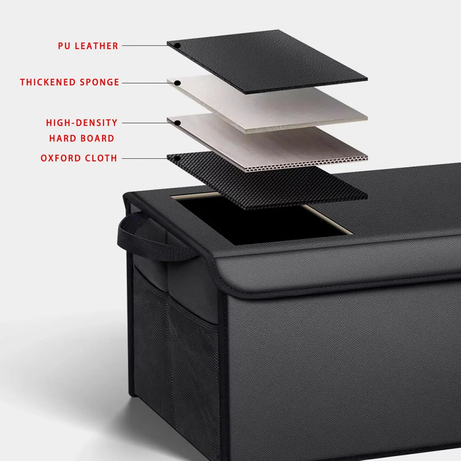 Car Trunk Organizer for Mazda 2 DJ 2nd Facelift 2023 - Thickened Car Boot Tidy Storage Box Tailor-made Lidded Storage Bins for Home Car Outdoor Camping Travel,B