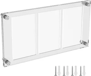 Card Display Case, Card Display Stand, Display Cases for Collectibles Acrylic Game Card Display Frame 3 Slot Stable Clear Sports Card Display Holder Easy Install for Desktop Bookshelf