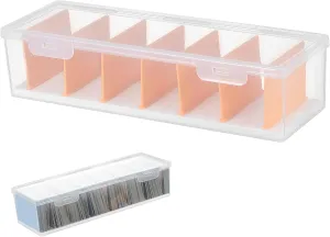 Card Organizer Box Lid Transparent Trading Card Storage Case Includes Removable Dividers for Easy Access for Greeting Cards Sports Cards