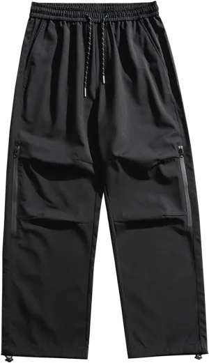 Cargo Pants Men Outdoor Stretch Overalls with Large Pockets Loose Soft Pants Rainproof Mens Big and Tall Cargo Pants