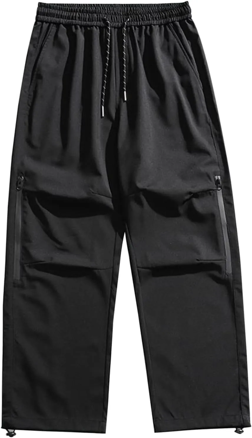 Cargo Pants Men Outdoor Stretch Overalls with Large Pockets Loose Soft Pants Rainproof Mens Big and Tall Cargo Pants
