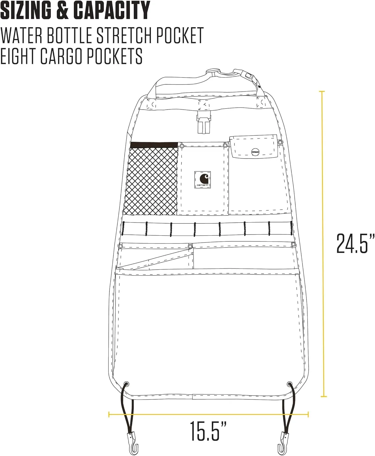 Carhartt Universal Nylon Duck Seat Organizer Carhartt Brown