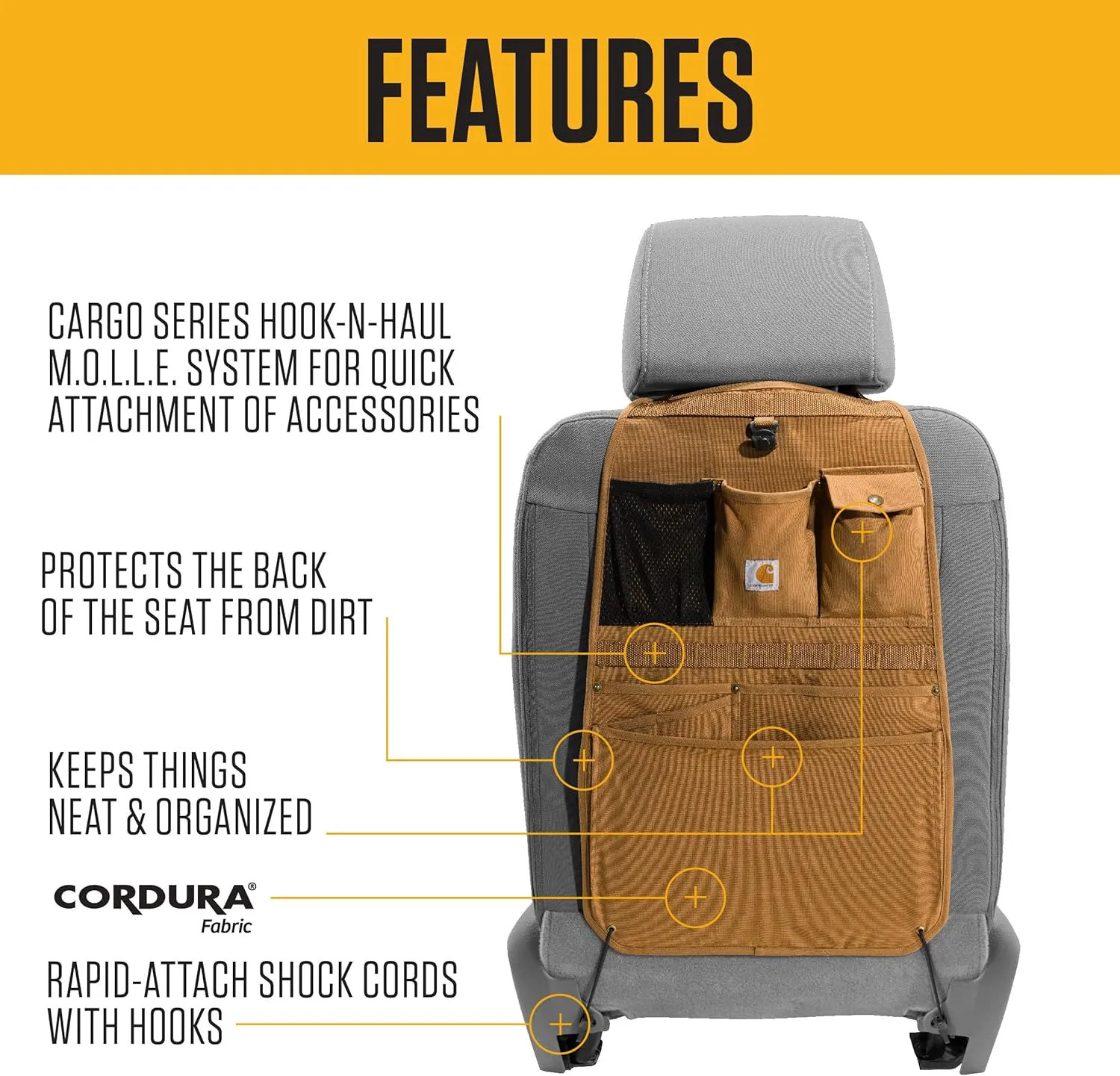 Carhartt Universal Nylon Duck Seat Organizer Carhartt Brown