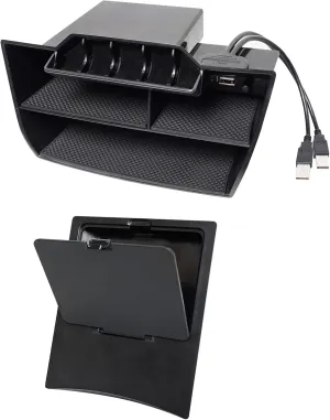 CarQiWireless® Center Console Organizer for Honda Civic 2021 2020 2019 2018 2017 2016 | Custom Fit Accessories for 10th Civic Hatchback Sedan | 2PCS Hidden Storage Box with USB Cable, Anti-Slip Design