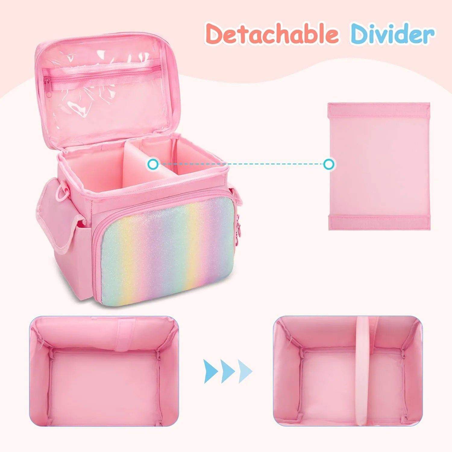 Carrying Case Compatible with Tonies, Storage Bag Organizer for Audio Player Starter Set, Figures, Headphones, Charging Station, Accessories, with Shoulder Strap and Handle, Pink (Case Only)