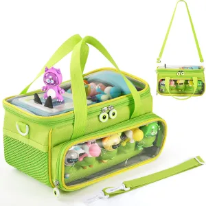 Carrying Case for Toniebox, Storage Carrier Bag for Tonie Characters with Shoulder Strap and Handle, Home Outdoor Hand Bag for Tonies Audio Player and Dolls (Green)