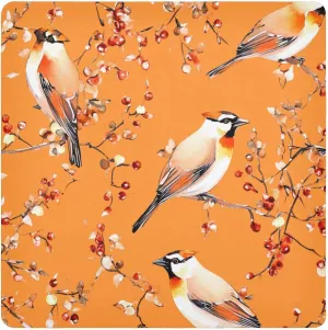 Cartoon Cedar Birds Orange Cosmetics Pouchs Camera Lens Cloth Protective Travel Toiletry Organizer Wrap 21.7 X 21.7 Wrapper For Toiletries
