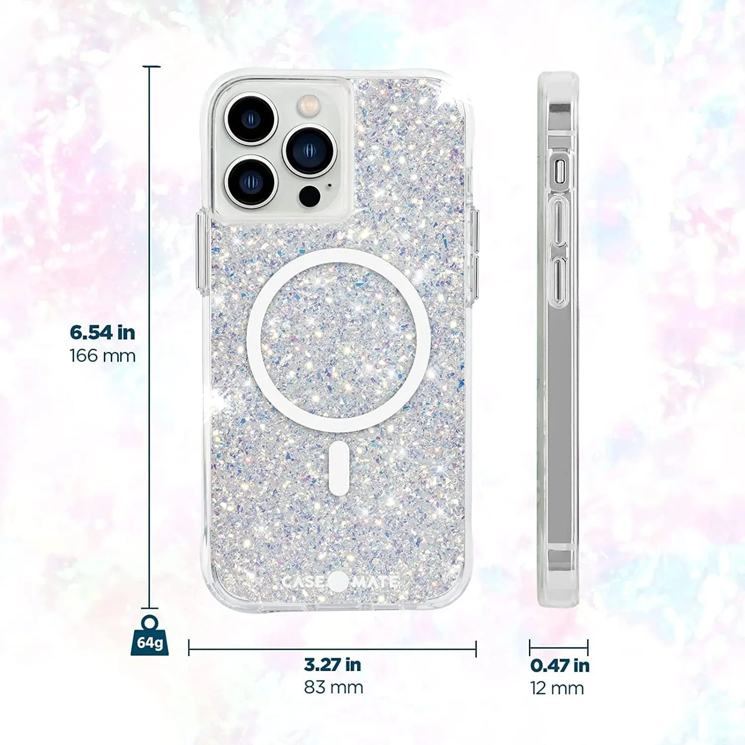Case-Mate iPhone 13 Pro Max Case for Women [10ft Drop Protection] [Compatible with MagSafe] Twinkle Stardust Phone Case for - Luxury Bling iPhone Case - Shock Absorbing Anti Scratch