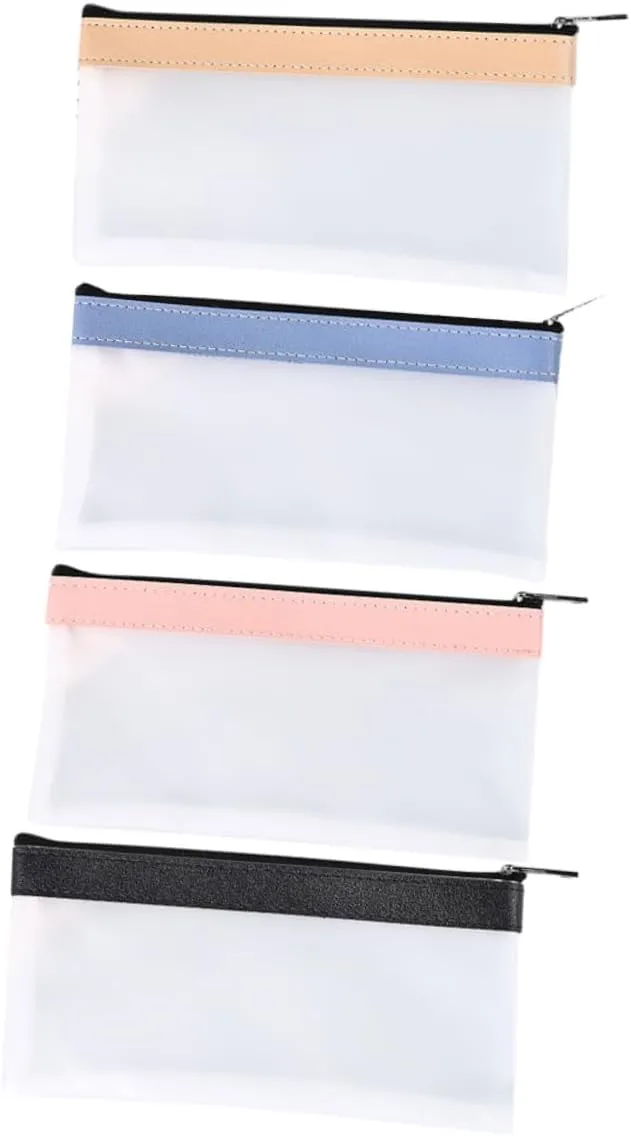 Cash Deposit Bag 4pcs PVC Coin Bag Money Pouch for Cash Coins Easy to Cle
