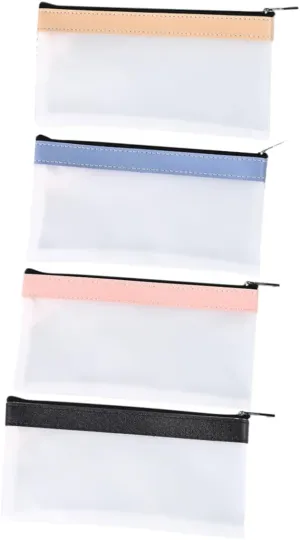 Cash Deposit Bag 4pcs PVC Coin Bag Money Pouch for Cash Coins Easy to Cle