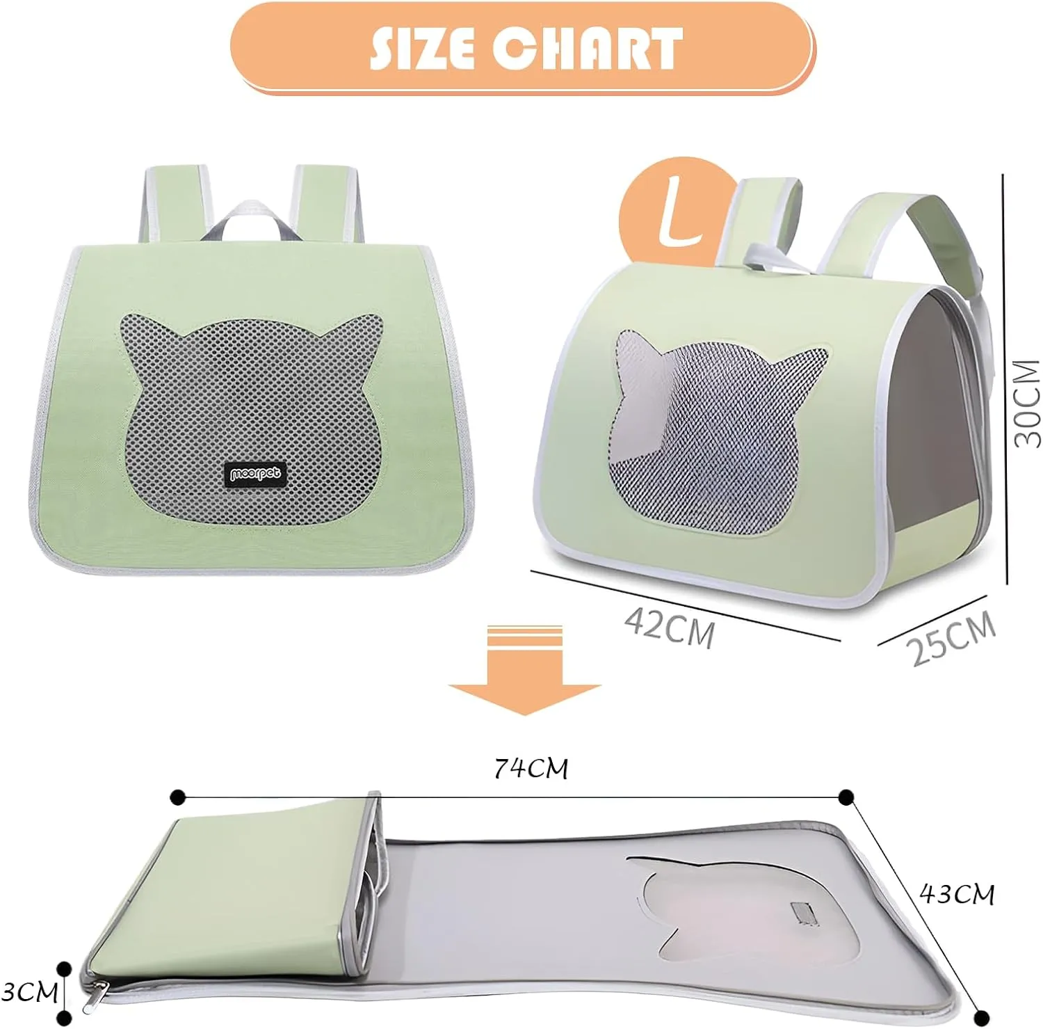 Cat Backpack Carrier, Small Dog Traveler Carrier Backpack for Medium Large Cats, Foldable Ventilated Backpack with Thick Shoulder Strap, Airline Approved, Hiking (12lb) (Pink)