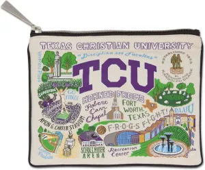 Catstudio Collegiate Zipper Pouch, Texas Christian University Travel Toiletry Bag, Ideal Gift for Alumni, Makeup Bag, Dog Treat Pouch, or Travel Purse