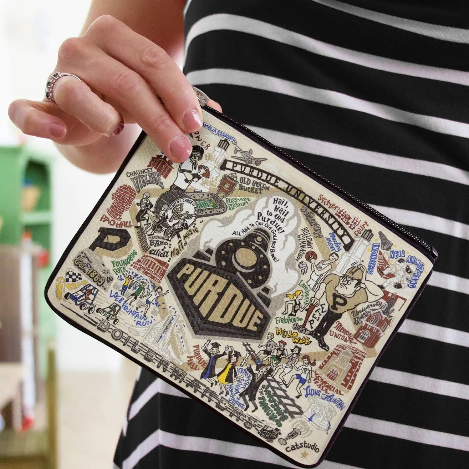 Catstudio Purdue University Collegiate Zipper Pouch Purse | Holds Your Phone, Coins, Pencils, Makeup, Dog Treats, & Tech Tools