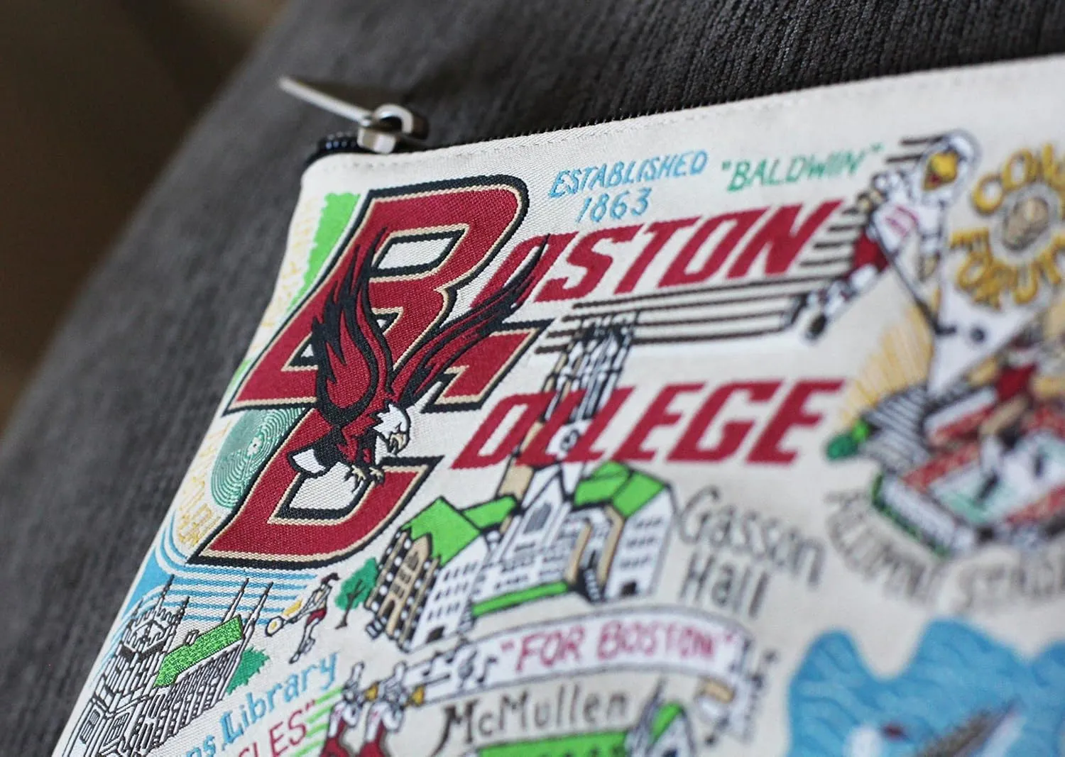 Catstudio Zipper Pouch, Boston College Travel Toiletry Bag, 5 x 7", Ideal Makeup Bag, Dog Treat Pouch, or Purse to Organize Supplies for Grads & Alumni