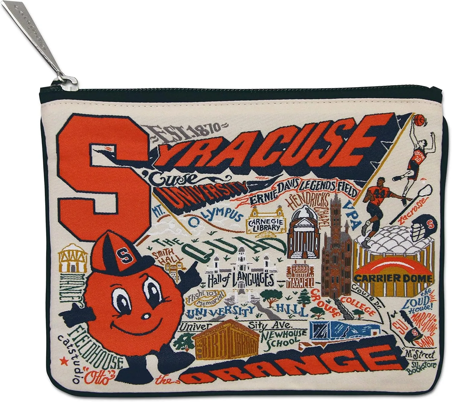 Catstudio Zipper Pouch, Syracuse University Travel Toiletry Bag, 5 x 7, Ideal Makeup Bag, Dog Treat Pouch, or Purse to Organize Supplies for Grads & Alumni