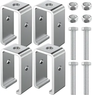 Channel Trolley Track Hanger Bracket Compatible for UNISTRUT Strut Channel,Heavy-Duty 1-5/8 Intermediate Support Hanger for All 1-5/8" Channel Trolley Track with Bolts and Nuts (4 Pack)