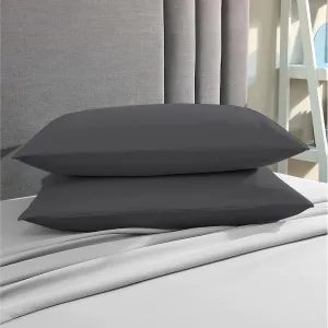 CharlottelyHues 1000 Thread Count Pillowcases Set of 2-100% Egyptian Cotton Pillow Cases with Long-Staple Combed Pillows for Sleeping, Soft & Silky Bed Pillow Cover (Dark Grey, Standard/Queen)
