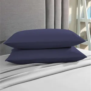 CharlottelyHues 1000 Thread Count Pillowcases Set of 2-100% Egyptian Cotton Pillow Cases with Long-Staple Combed Pillows for Sleeping, Soft & Silky Bed Pillow Cover (Navy Blue, Standard/Queen)