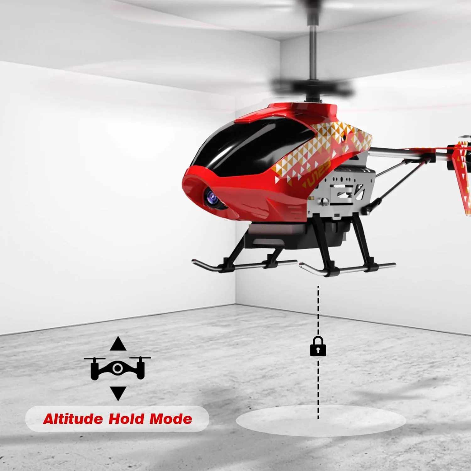 Cheerwing U12S Mini RC Helicopter with Camera Remote Control Helicopter for Kids and Adults (Red)