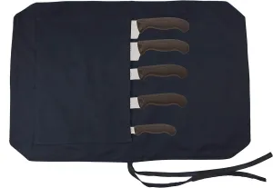 Chef's Knife Roll Up Bag Travel Chef Knife Case Carrier Storage Bag (Black, 5 Slots)