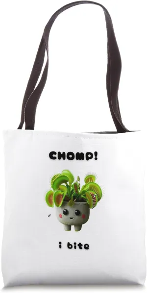 CHOMP! I Bite | Kawaii Venus Fly Trap in Cement Pot Tote Bag Tote Bag