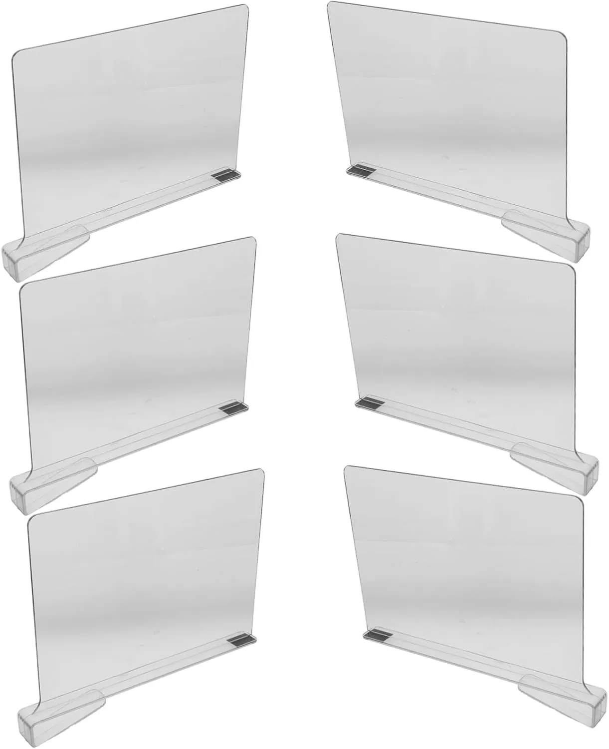 Ciieeo 6pcs Acrylic Shelf Dividers: for Closet Organization Clear Adjustable Wardrobe Separator - for Shelves and Home Storage Optimization