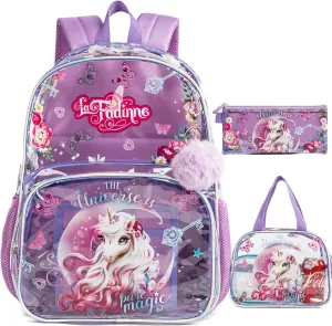 Clear Backpack Kids, Heavy Duty Transparent Bookbag for Girls and Boys, See Through School Backpack with Lunch Box Set
