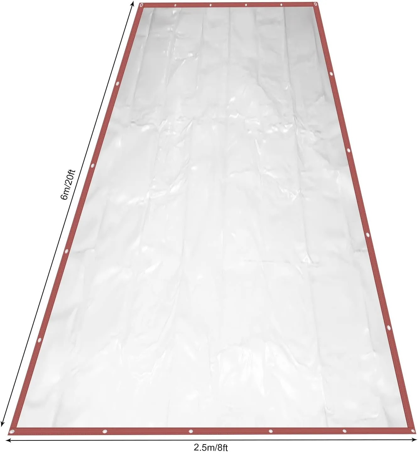Clear Waterproof Tarps Garden Rainproof Covering, PVC Vinyl Transparent Tarpaulin Commercial Heavy Duty Clear Insulation Curtain for Covering Porches Canopy Patios Agriculture Plant Camping (8*20FT)